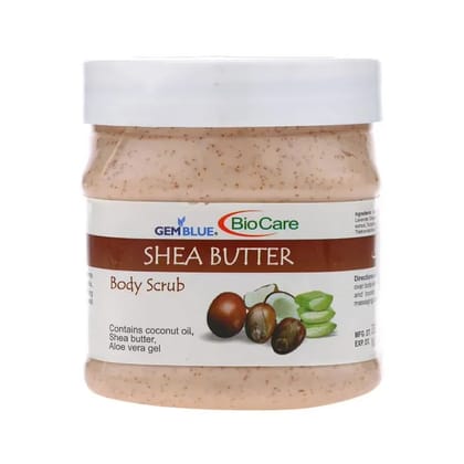 Gemblue BioCare Shea Butter Body Scrub, Revitalizes & Energizes Skin, 500 ml