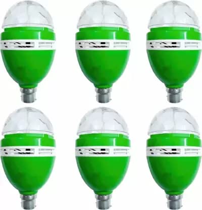Elecsera LED Stage Light Disco Party Bulb Lamp Pack of 6 Single Disco Ball (Ball Diameter: 2.5 cm) Multicolor