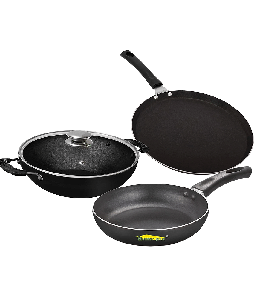 HomePro Black Aluminium Non-Stick Gift Set ( Set of 4 )
