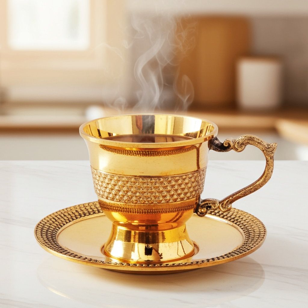 Brass Tea Cup Saucer Set (ZMAS272 B)