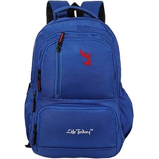 Life Today Medium 26 L Laptop Backpack 26 Litres Royal Blue 15.6 Inch Water Resistance Polyester Laptop Backpack 26 L Laptop Backpack (Royal Blue) (Blue)