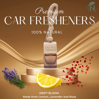 Drift Bloom Car Freshener | Essential Oil | Alcohol-Free | Cuboid Glass Bottle