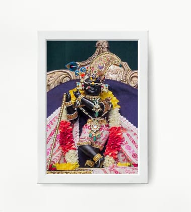 NOKKES Radha Raman Ji Vrindavan Radha Raman Thakur Ji White Photo Frames Religious Photo frame 5X7 Inch Photo Frame_QWW83 NOKKES Radha Raman Ji Vrindavan Radha Raman Thakur Ji White Photo Frames Religious Photo frame 5X7 Inch Photo Frame_QWW83