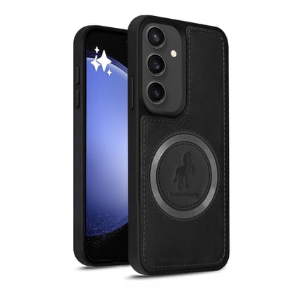 Vaku Luxos Astrid Back Cover Case for Samsung Galaxy S23 FE Leather Stitched Magnetic Magsafe Wireless Charging TPU Phone Case Camera Screen Protector - Black Vaku Luxos Astrid Back Cover Case for Samsung Galaxy S23 FE Leather Stitched Magnetic Magsafe Wireless Charging TPU Phone Case Camera Screen Protector - Black