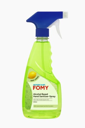 Intercorp Fomy 75% Isopropyl Alcohol-based Hand Rub Sanitizer and Disinfectant Spray - 500ml (Lemon)