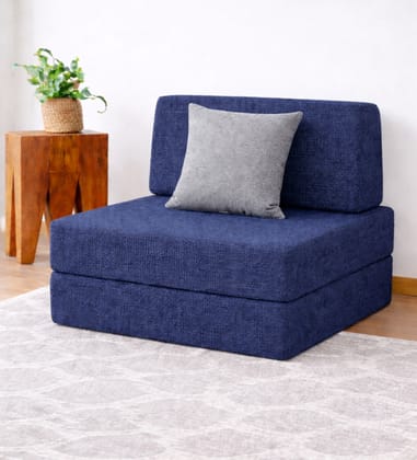 COIRFIT Folding 1 Seater Single Foam Fold Out Sofa Cum Bed (Finish Color - Dark Blue Delivery Condition - DIY(Do-It-Yourself)) COIRFIT Folding 1 Seater Single Foam Fold Out Sofa Cum Bed (Finish Color - Dark Blue Delivery Condition - DIY(Do-It-Yourself))