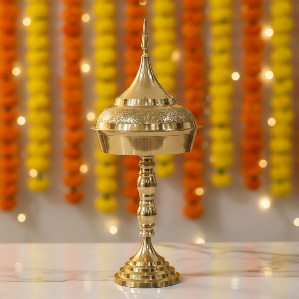 Brass Hurahi Hori No.5 | Classic Brass Ritual Bowl, Height : 15 Inch (ZMAS331 F)