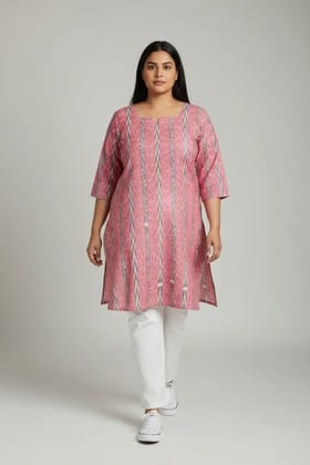 Handloom Sambalpuri Cotton Kurti in Pink with Bandhakala Tie-Dye Handloom Sambalpuri Cotton Kurti in Pink with Bandhakala Tie-Dye