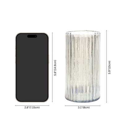 Handcrafted Decorative Glass Flower VaseGrey