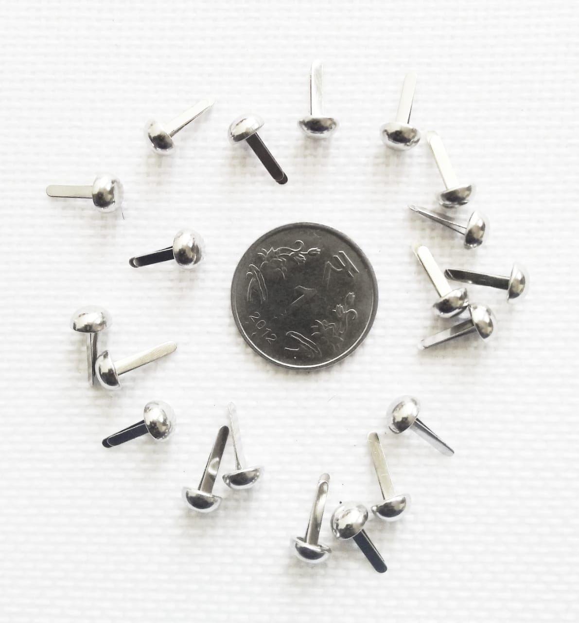 6 mm SS Chrome Finish Brads - 50 pcs