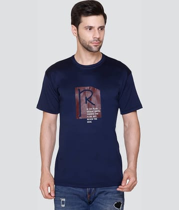 Zeffit Polyester Regular Fit Printed Half Sleeves Men's T-Shirt - Navy ( Pack of 1 )
