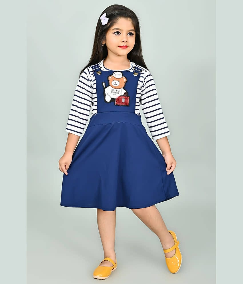JCT DRESSES Girls Crepe Dungarees For ( Pack of 1 , Blue )