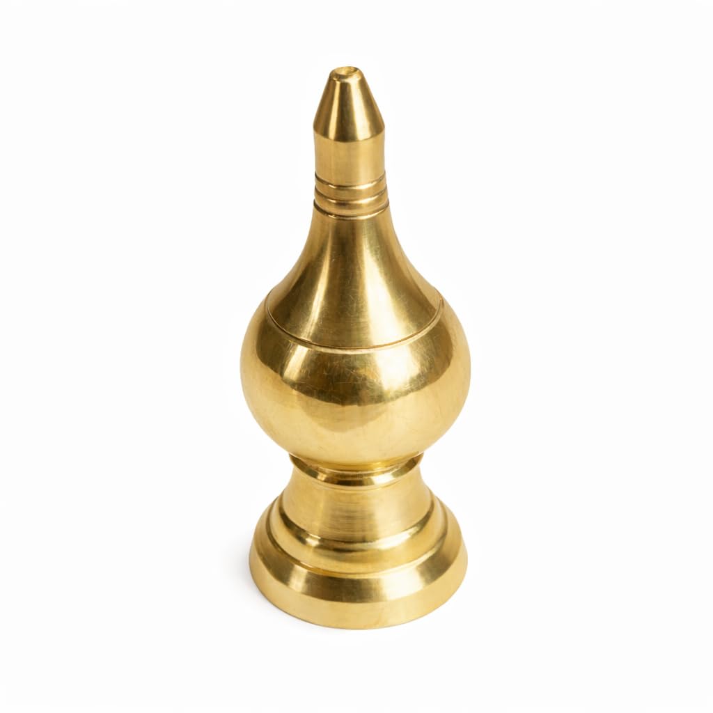 Brass Temple Top Kalash � Small (4 cm � 10 cm) � Gopuram Kalasam � Thazhikakkudam � Pure Brass Temple Kalash � 4 Inch � Chhotee Dibiya