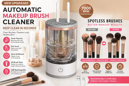 Automatic Makeup Brush Cleaner & Dryer | Electric Makeup Brush Washing Machine | Fast Deep Cleaning & Drying for Cosmetic Brushes | Removes Makeup, Oil & Dirt | Beauty Cleaning Tool (Random Color) Automatic Makeup Brush Cleaner & Dryer | Electric Makeup Brush Washing Machine | Fast Deep Cleaning & Drying for Cosmetic Brushes | Removes Makeup, Oil & Dirt | Beauty Cleaning Tool (Random Color)