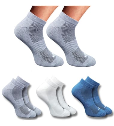 3-Pair Set Unisex Casual Cotton Printed Low Cut Socks (Multicolor)
