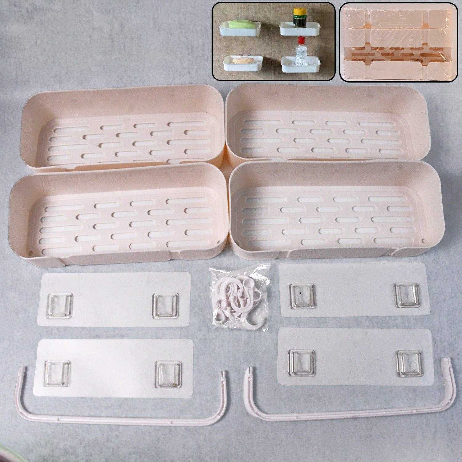 Multipurpose Kitchen Bathroom Wall Corner Shelf Rack (4 Pcs Set)