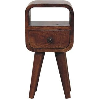 Extra Mini Chestnut Curve Open Slot Bedside