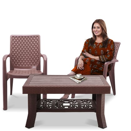 MAHARAJA Premium Plastic Chair and Table Combo Set for Home, Garden, Office & Outdoor Use Durable & Weather Resistant MAHARAJA Premium Plastic Chair and Table Combo Set for Home, Garden, Office & Outdoor Use Durable & Weather Resistant