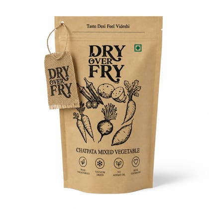 Dry Over Fry Chatpata Mixed Vegetable Crunch (Peri Peri), Vacuum Dried Ready-to-Eat Snack, 75 g
