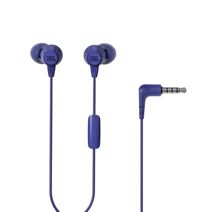 JBL C50HI, Wired in Ear Headphones with Mic, One Button Multi-Function Remote, Lightweight & Comfortable fit (Blue) JBL C50HI, Wired in Ear Headphones with Mic, One Button Multi-Function Remote, Lightweight & Comfortable fit (Blue)