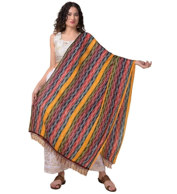 Women's Chanderi Printed Dupatta (Multicolor)-PID47064