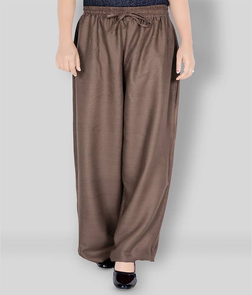 Sttoffa - Brown Rayon Flared Women's Palazzos ( Pack of 1 )