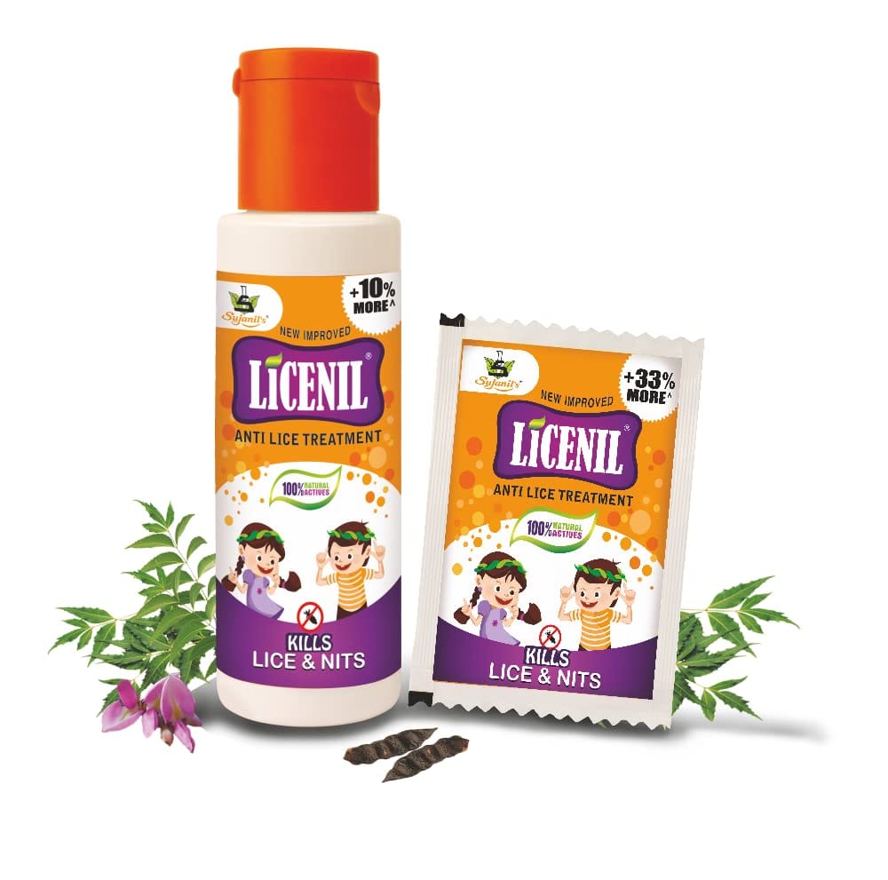 LICENIL Lice Shampoo, All Natural Actives Non Toxic Lice Treatment For Kids, Safe for Daily Use Kills Super Lice, Eggs and Nits, (50 ML) Pack Of 3