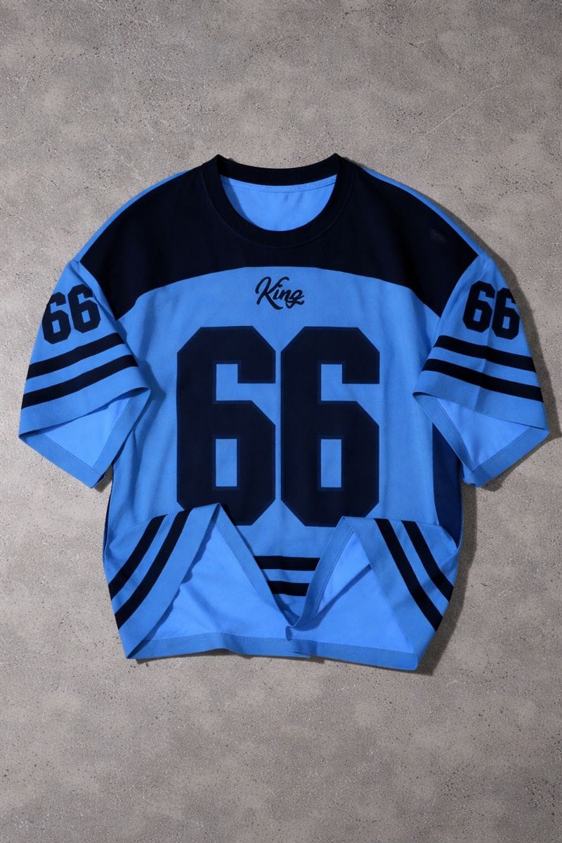 Mens Printed Half Sleeve T-Shirt | Blue & Black Sports Style
