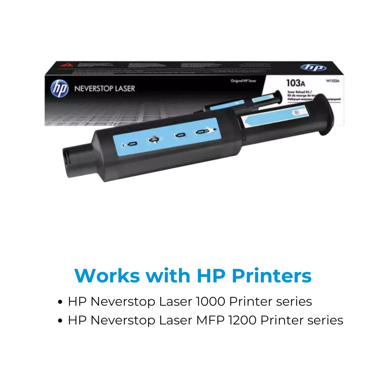 HP 103A Black Neverstop Laser Toner Reload Kit (W1103A)