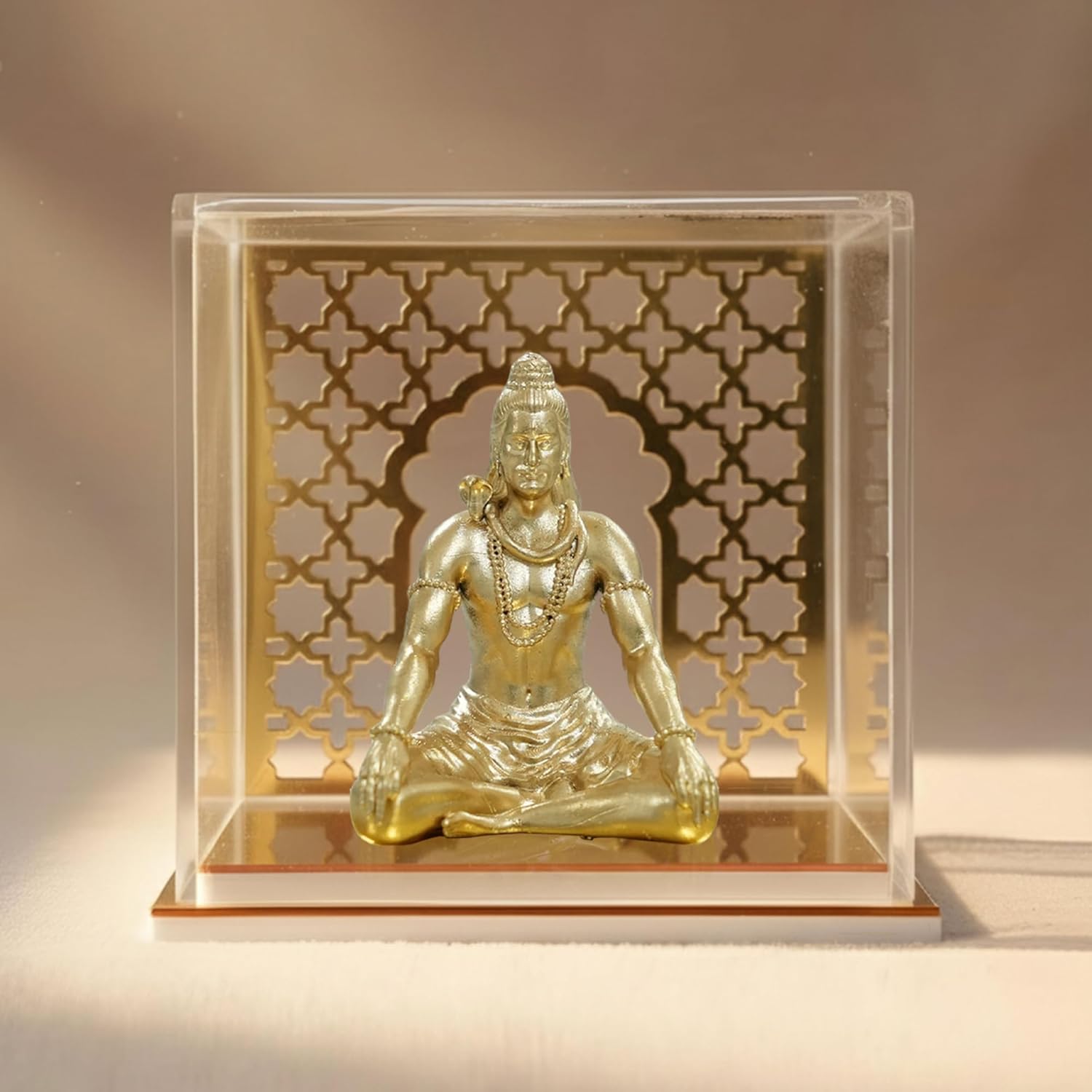 Brahma 3D Farm God Idol Lord Shiva with Temple | Lord Shiva Idol for Car dashboard, Home Decor, Pooja Room, Study Table, Living Room & Office Decoration | Gift Item