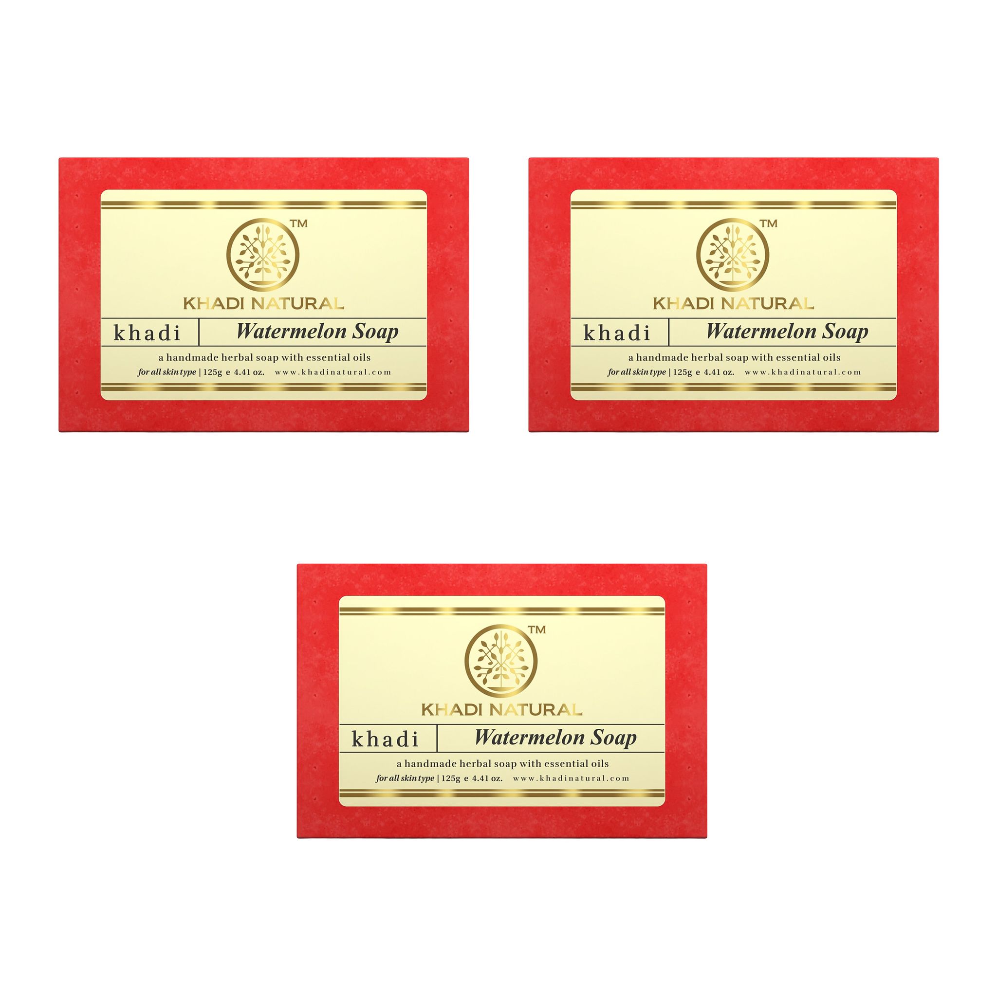 Khadi Natural Herbal Watermelon Soap Combo Pack Of 3 – 125gm Each