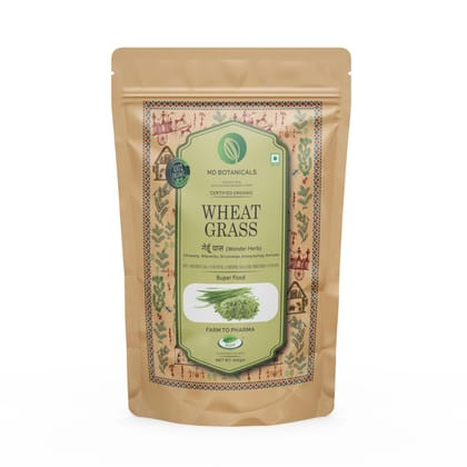 MD Botanicals Wheatgrass Powder | Ayurvedic Support For Natural Detox | Immunity Booster | NON-GMO, Superfood | Certified Organic - 100g