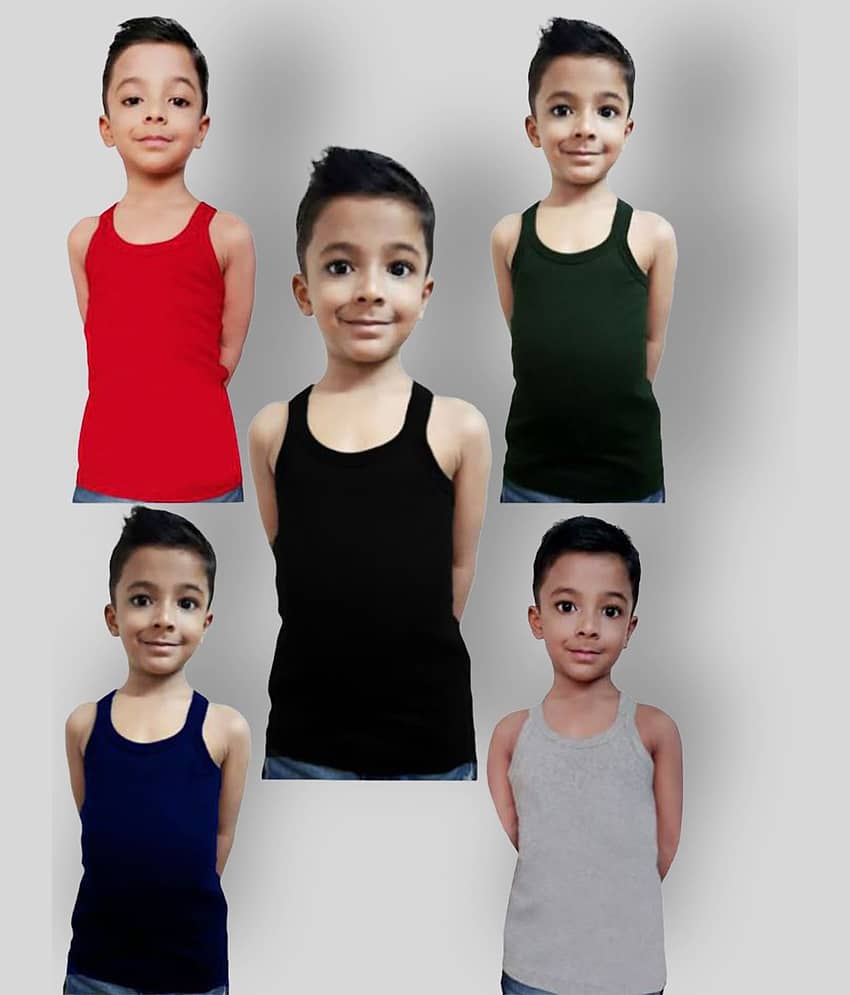 HAP Pack of 5 Boys Cotton Vest ( Multicolor )