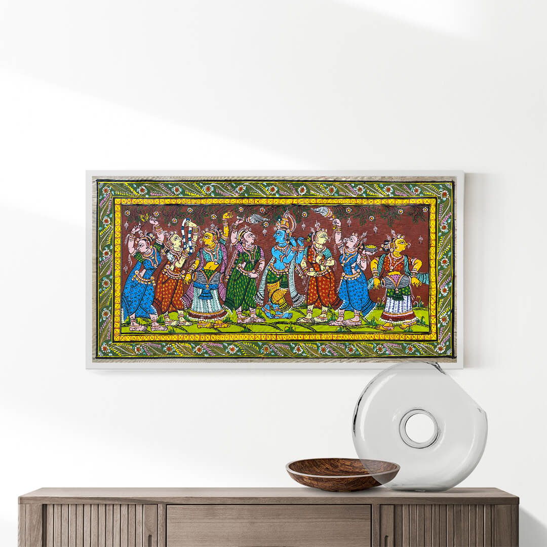Krishna Rasaleela Patta Tussar Painting