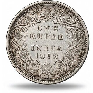 One Rupee 1898 Victoria Queen, British India Silver-plated old Coin Collection