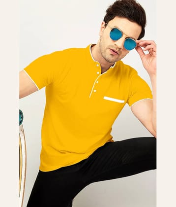 GESPO Pack of 1 Cotton Blend Regular Fit Men's T-Shirt ( Yellow )