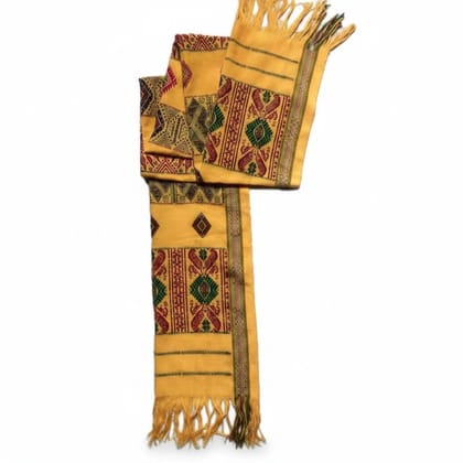 Woven Traditional Ethnic Yellow Patterned Shawl
