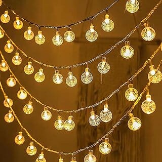 Minha Round White Crystal Ball Decorative LED Color Changing Fairy String Lights for Diwali Decoration - Diwali Lights, Minha Round White Crystal Ball Decorative LED Color Changing Fairy String Lights for Diwali Decoration - Diwali Lights,