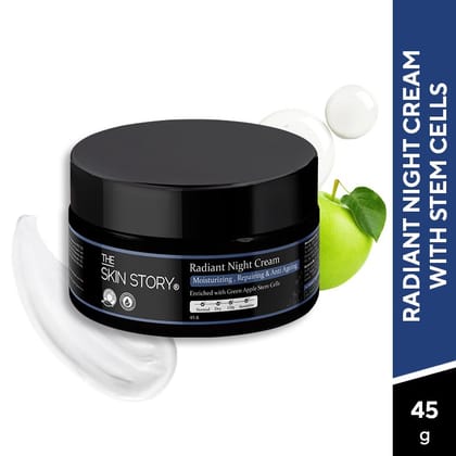 Radiant Night Cream With Stemcells Moisturizing Anti Aging Reduce Fine lines Wrinkles (45 GM)