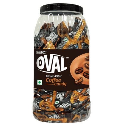 Pass Pass Oval Candy Jar || Coffee Candy || 150+5 Pieces || 597 Grams Pass Pass Oval Candy Jar || Coffee Candy || 150+5 Pieces || 597 Grams