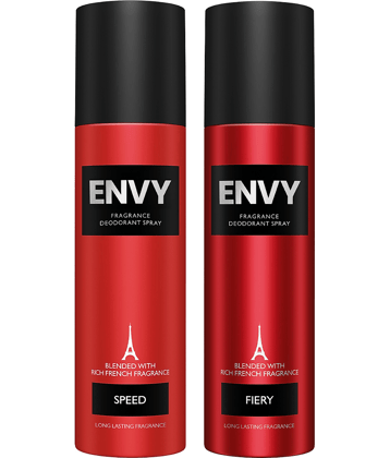 Envy Speed & Fiery 120 ml Each Deodorant Spray for Men 240 ml ( Pack of 2 )