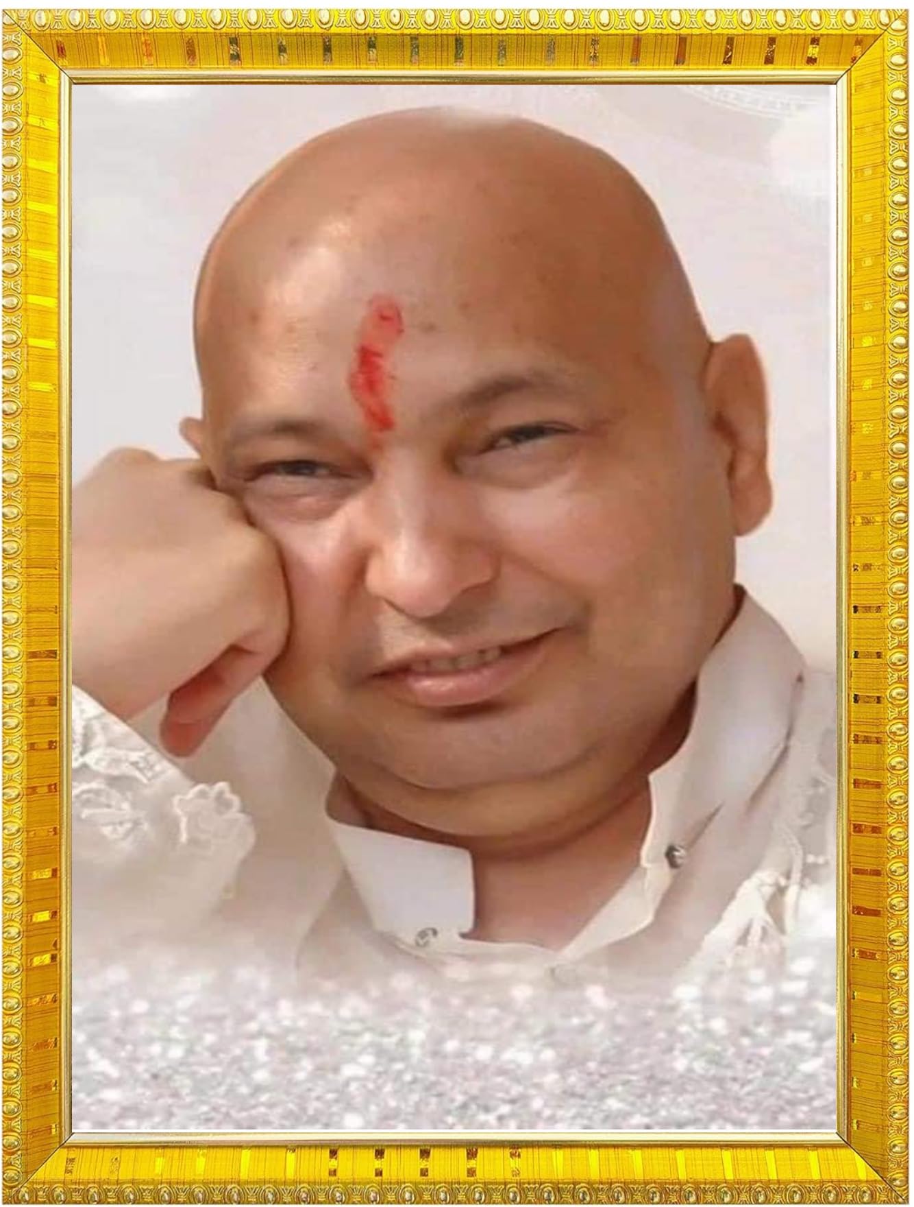 NOKKES Jai Guru Ji Swaroop Shukrana Guru Ji Golden 5X7 Inch Photo Frame_AQW17