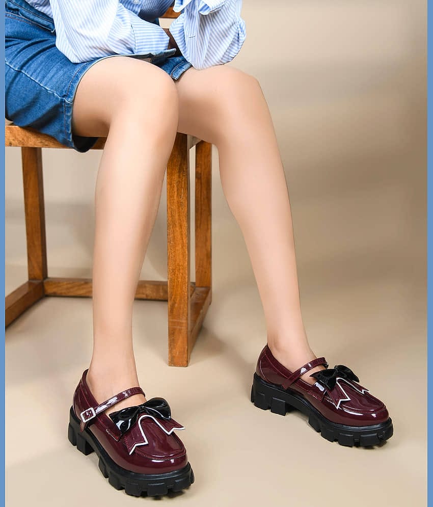 JM Looks Maroon Women's Loafers