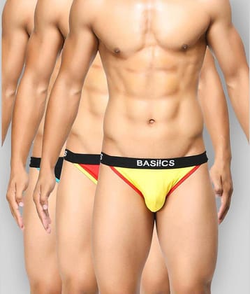 BASIICS By La Intimo Pack of 3 Cotton Blend Briefs For Men's ( Multicolor )