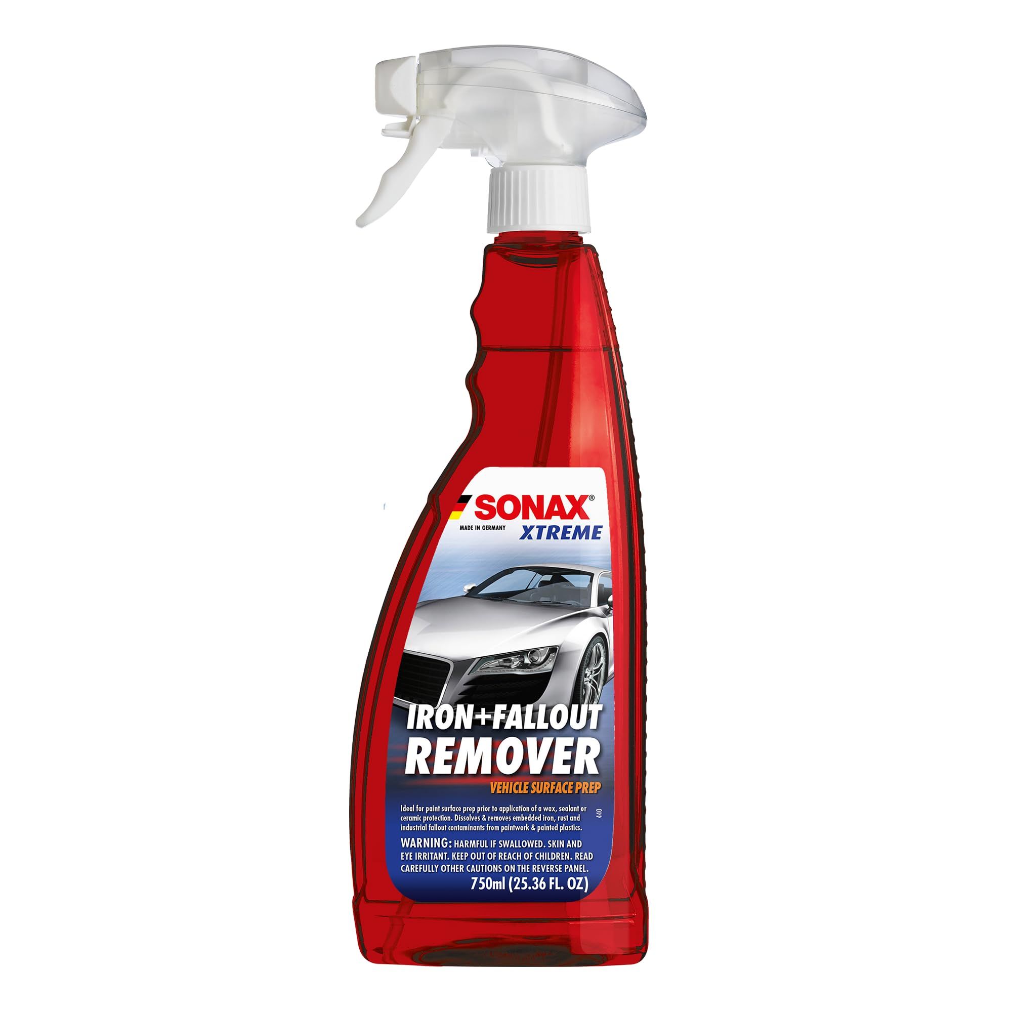 SONAX Iron+Fallout Remover (513400) | Acid-Free Iron Remover for Embedded Iron Particles and Other Contaminants | Great Prep Before Clay Bar and Ceramic Application | (750ml or 25.4 oz)