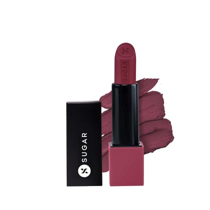 SUGAR Cosmetics Glide Peptide Serum Lipstick with Hyaluronic Acid & Vitamin E | Velvet Matte Lipstick for Indian Skin | 1-Swipe Full Coverage | 4.2gm - 06 Moscow Mulberry SUGAR Cosmetics Glide Peptide Serum Lipstick with Hyaluronic Acid & Vitamin E | Vel