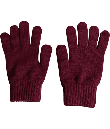 HeteShe Maroon Woollen Men's Woollen Gloves ( Pack of 1 )