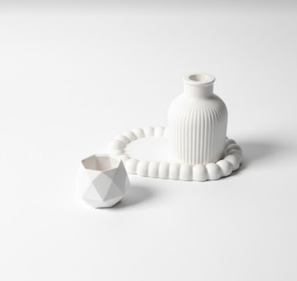 Combo 21 -  bubble tray + octagon Candle Holder + Vase