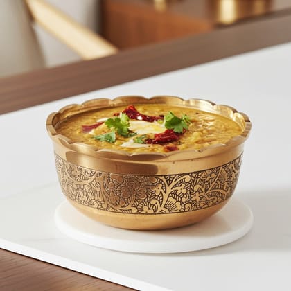 Brass Bowl Katori Flower Design (ZMAS275 A)