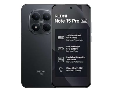 Redmi Note 15 Pro 5G Smartphone, 8GB RAM, 256GB Storage - Carbon Black Redmi Note 15 Pro 5G Smartphone, 8GB RAM, 256GB Storage - Carbon Black
